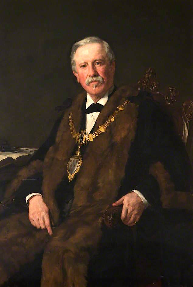 John Richard Pickmere, Mayor of Warrington, vintage artwork by James Charles, 12x8" (A4) Poster