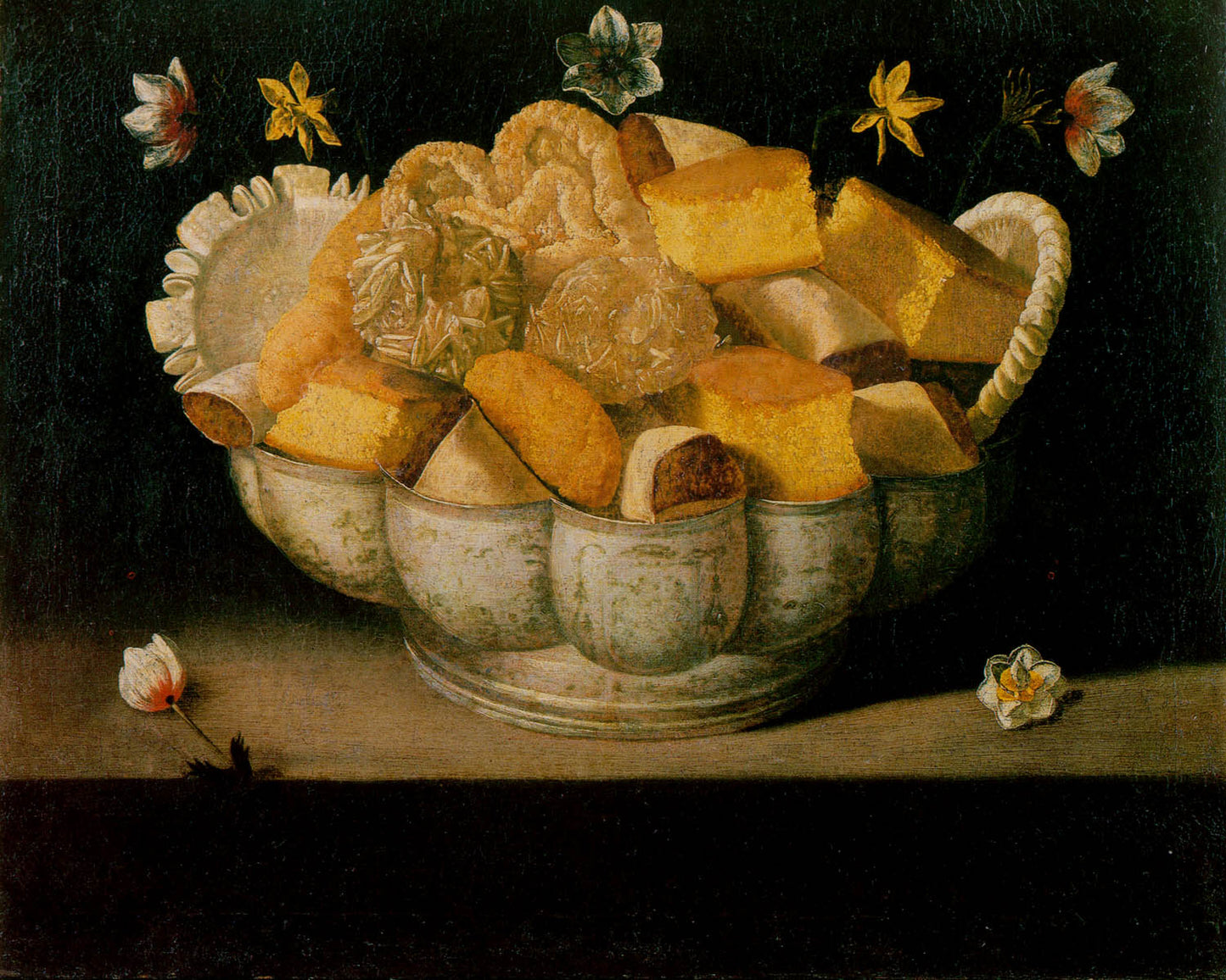 Still Life with Cake, vintage artwork by Josefa de Ayala y Obidos, 12x8" (A4) Poster