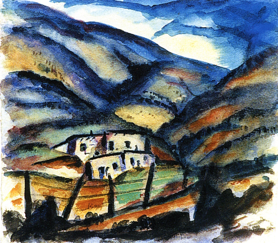 Houses Behind Fence by Frank Applegate,16x12(A3) Poster