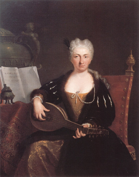 Portrait of Faustina Bordoni, vintage artwork by Bartolomeo Nazari, 12x8" (A4) Poster