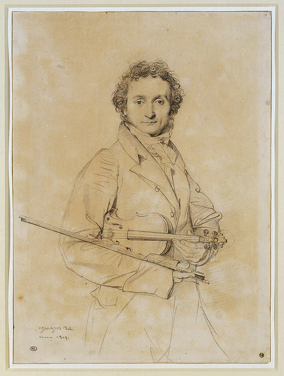 Paganini, vintage artwork by Jean-Auguste-Dominique Ingres, 12x8" (A4) Poster