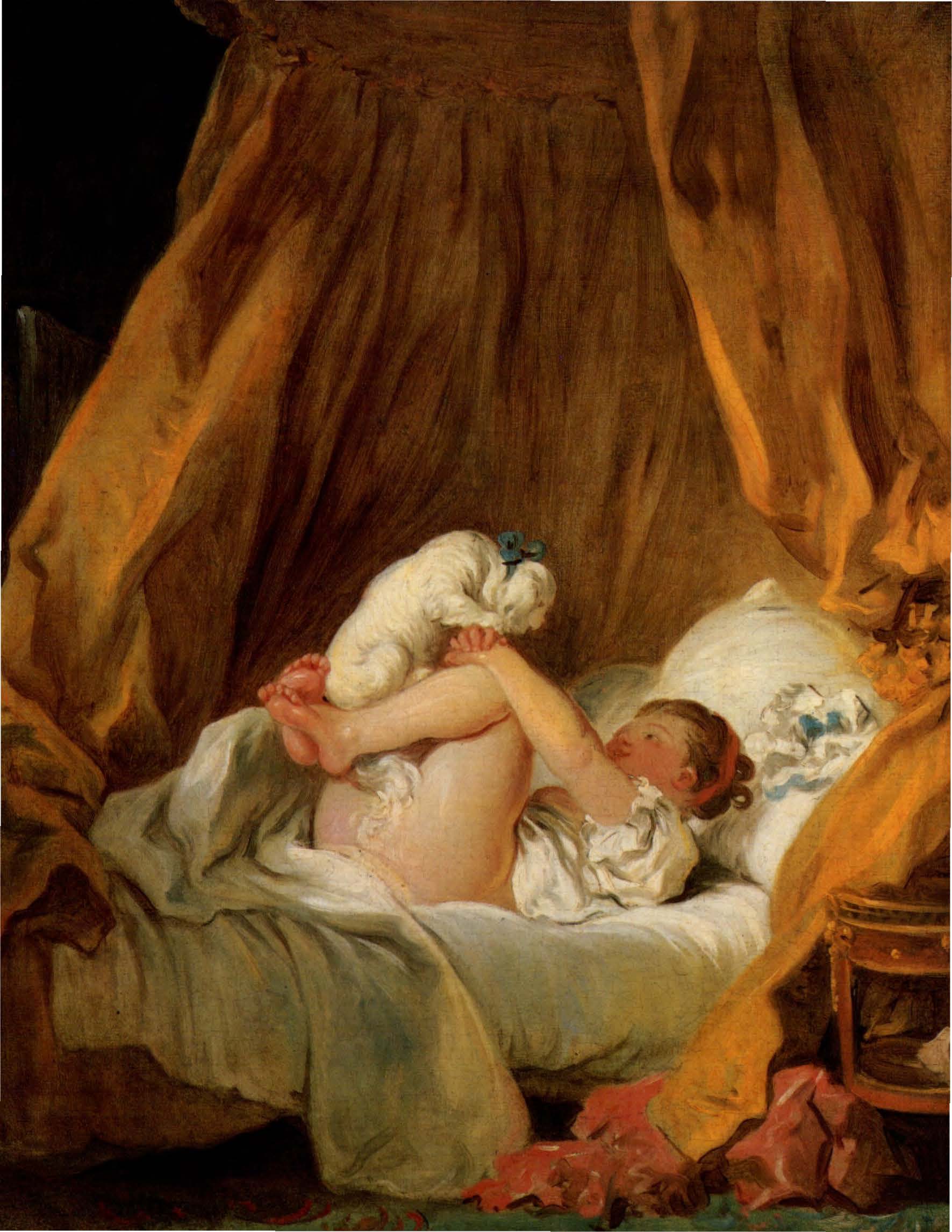 La Gimblette, vintage artwork by Jean-Honore Fragonard, 12x8" (A4) Poster