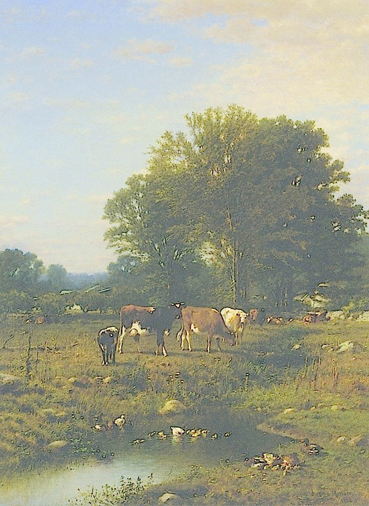 Spring on the Farm, vintage artwork by James McDougal Hart, 12x8" (A4) Poster