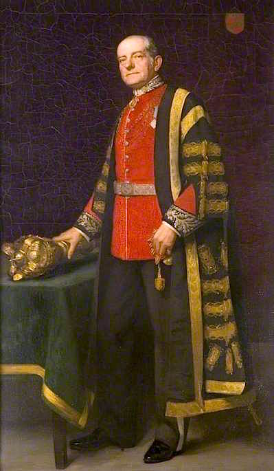 Alderman Horace Egerton-Green, JP, DL, Mayor of Colchester, vintage artwork by Frank Robinson Daniell, 12x8" (A4) Poster