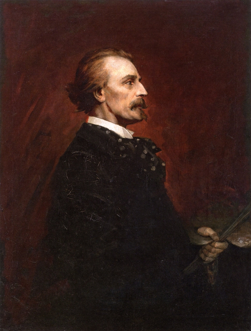 Portrait of Josef Mánes, vintage artwork by Luděk Marold, 12x8" (A4) Poster
