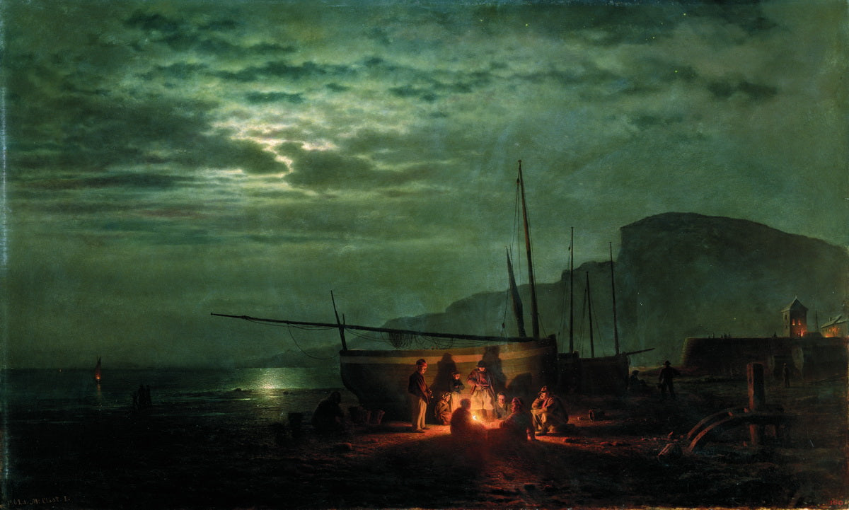 Night in Normandy, vintage artwork by Mikhail Konstantinovich Klodt, 12x8" (A4) Poster