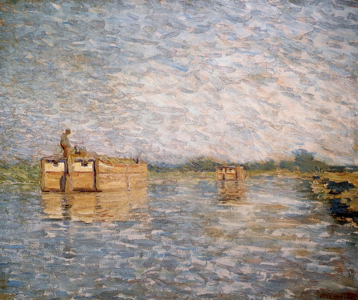 Morning on the Canal by William Langson Lathrop,A3(16x12")Poster