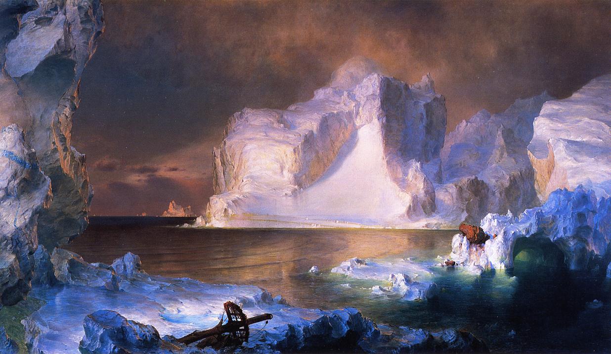 The Icebergs, vintage artwork by Frederic Edwin Church, 12x8" (A4) Poster