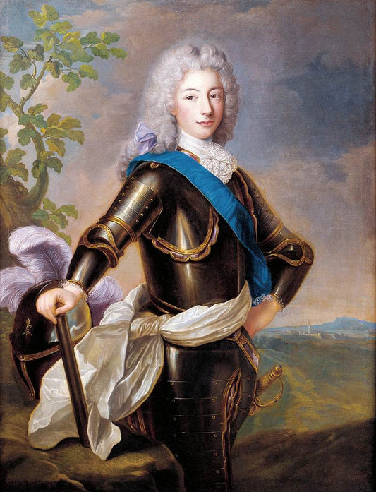 Portrait of Louis XV, vintage artwork by Alexis-Simon Belle, 12x8" (A4) Poster