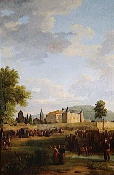 Napoleon Received at Ettlingen by  the Prince Electorate of Bade on 1 October 1805, vintage artwork by Jean-Victor Bertin, 12x8" (A4) Poster