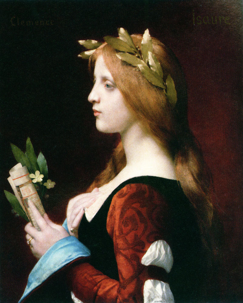 Clemence Isaure, vintage artwork by Jules Joseph Lefebvre, 12x8" (A4) Poster