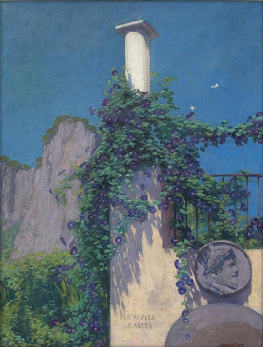 Per aspera ad astra, vintage artwork by Edward Okuń, 12x8" (A4) Poster