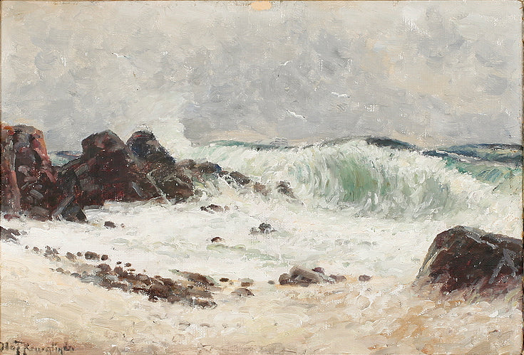 Coastal Cliffs, vintage artwork by Olof Krumlinde, 12x8" (A4) Poster