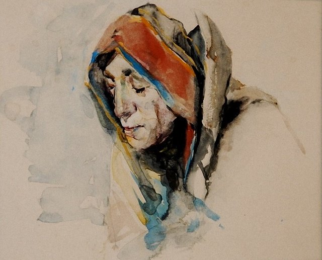 Gypsy Woman, vintage artwork by Jenny Nyström, 12x8" (A4) Poster