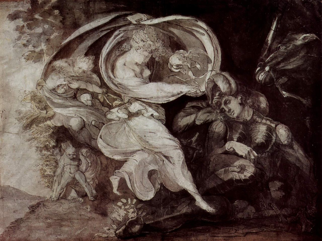 Die Schicksahlskönigin erscheint Prinz Arthur, vintage artwork by Johann Heinrich Füseli, 12x8" (A4) Poster