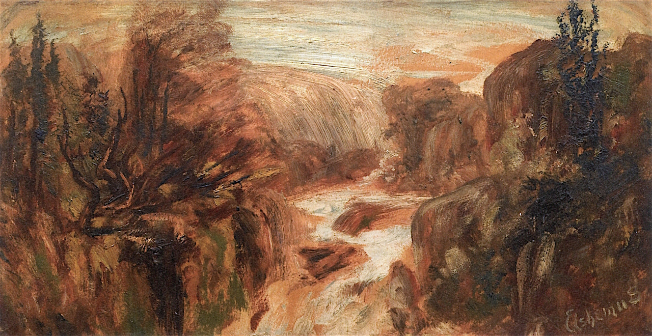 The Gorge, vintage artwork by Louis M. Eilshemius, 12x8" (A4) Poster