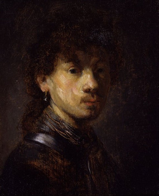 Bust of a Young Man (follower), vintage artwork by Follower of Rembrandt van Rijn, 12x8" (A4) Poster