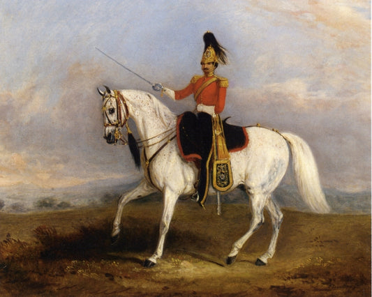 An Officer of the Dragoon Guards, vintage artwork by John Ferneley, Jr, A3 (16x12") Poster Print