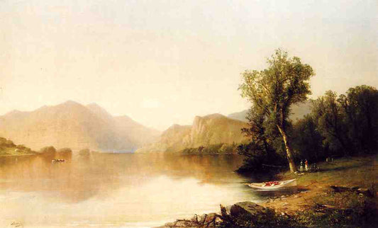 Bolton's Landing, Lake George, vintage artwork by John Williamson, 12x8" (A4) Poster