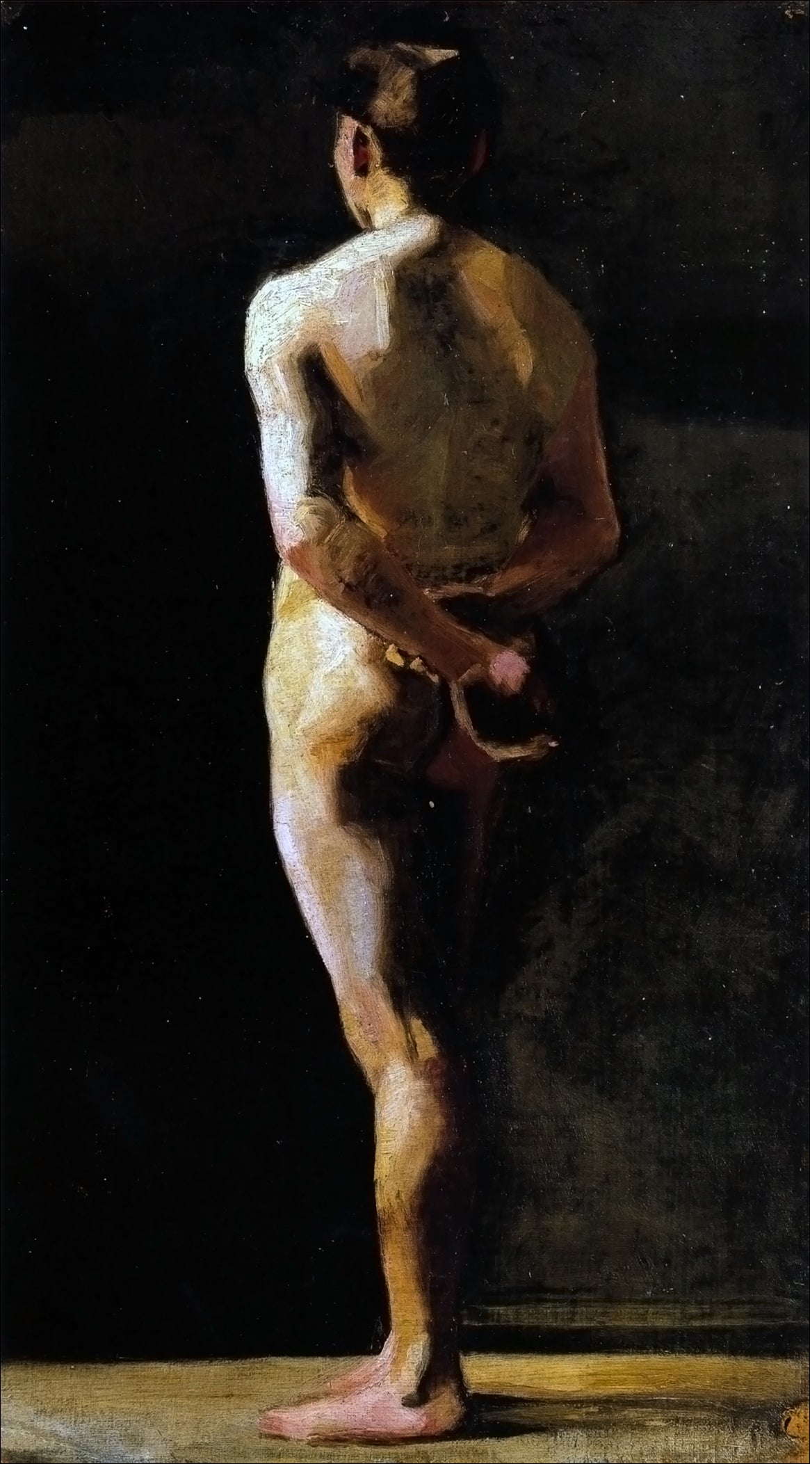 Naked Man from the Back, vintage artwork by Marie Triepcke Kroyer, 12x8" (A4) Poster