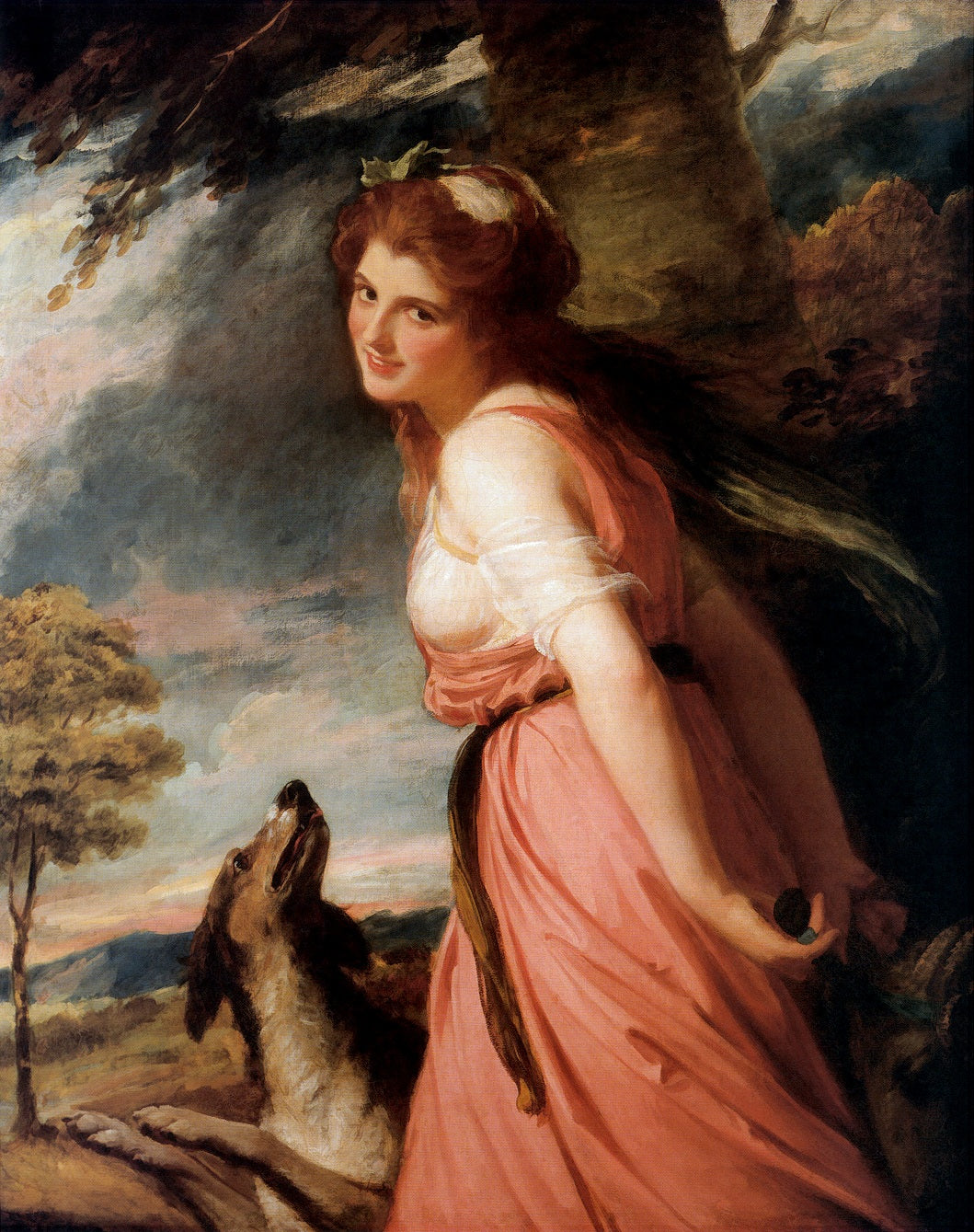 Emma as a bacchante, vintage artwork by George Romney, 12x8" (A4) Poster