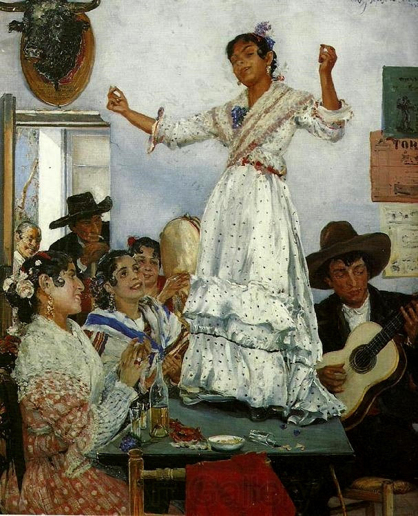 Spanish Cigarette-makers, vintage artwork by Ernst Josephson, 12x8" (A4) Poster