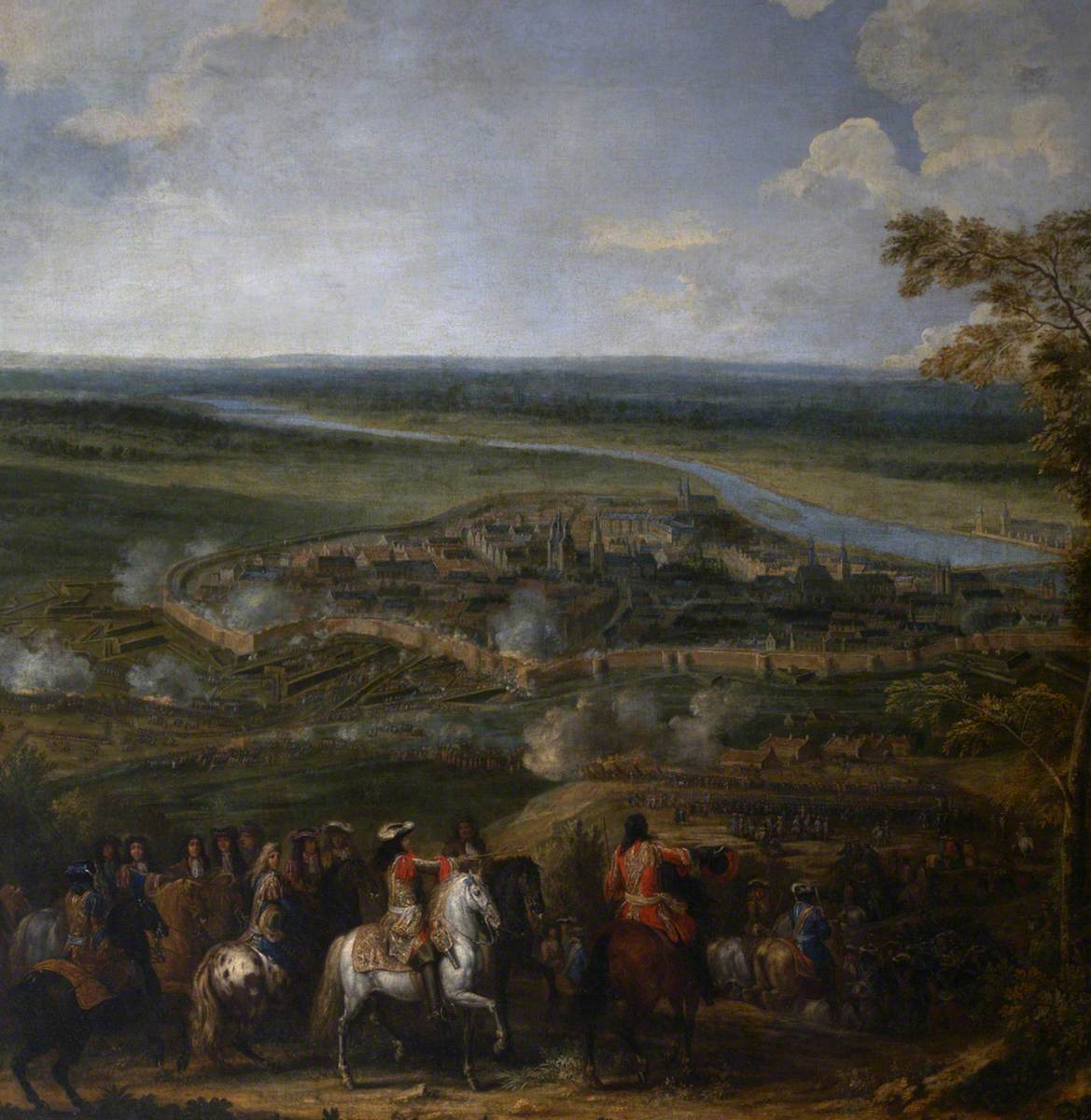 The Siege of Maastricht, 1673, vintage artwork by Adam Frans van der Meulen, 12x8" (A4) Poster
