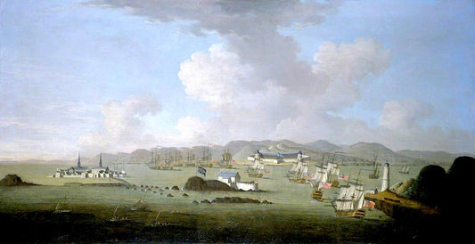 The Capture of Louisburg, 28 June 1745, vintage artwork by Peter Monamy, 12x8" (A4) Poster