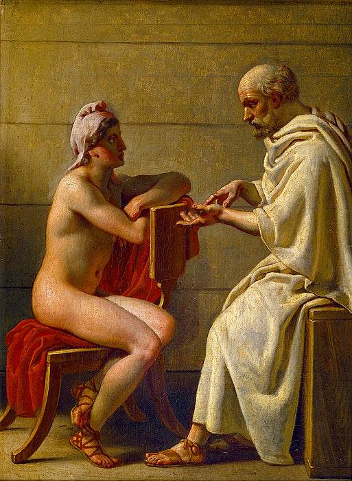 Socrates and Alcibiade, vintage artwork by Christoffer Wilhelm Eckersberg, 12x8" (A4) Poster