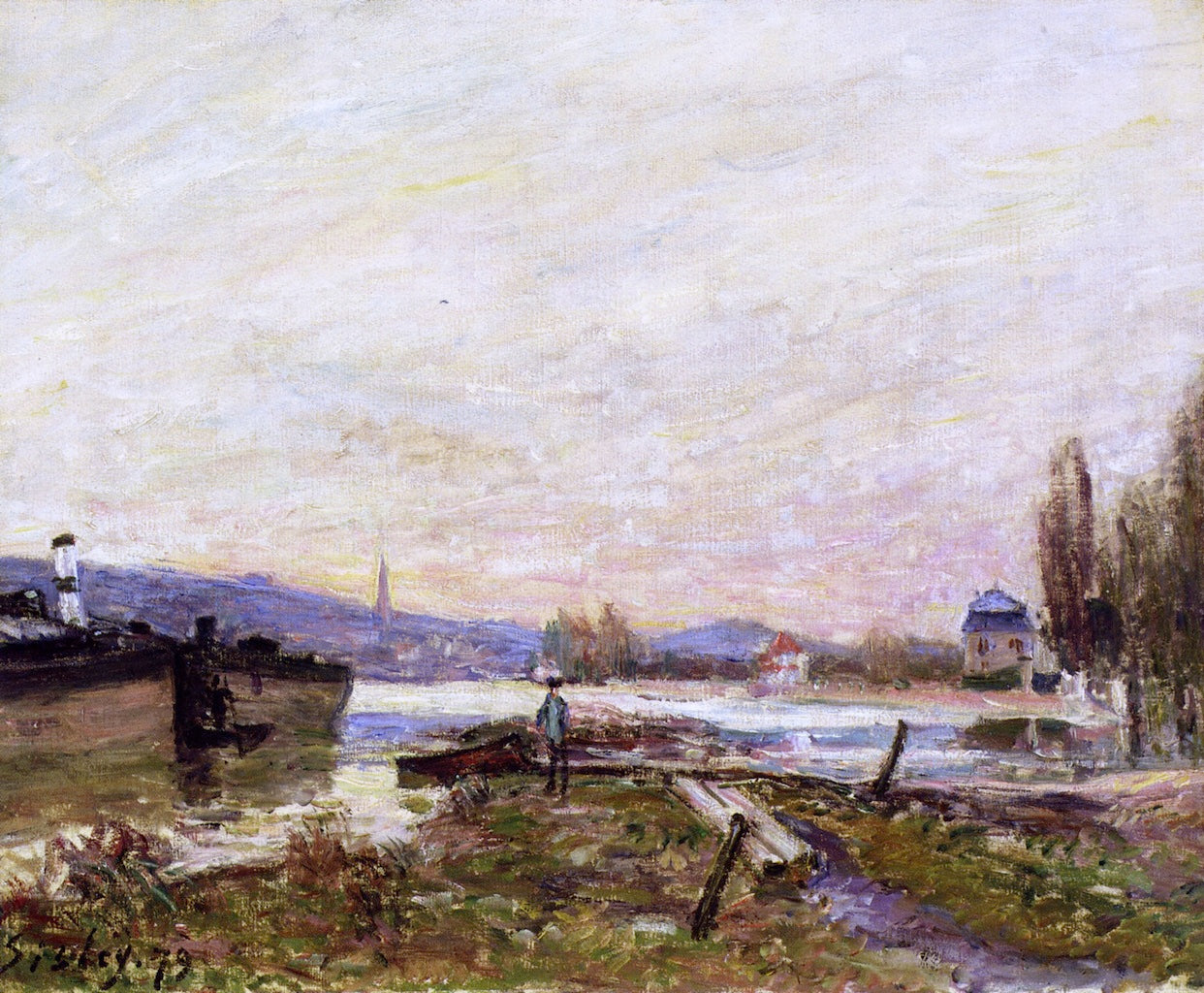 Banks of the Seine, vintage artwork by Alfred Sisley, 12x8" (A4) Poster