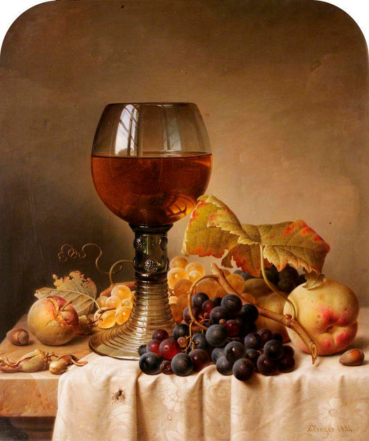 Fruit and a Goblet, vintage artwork by Johann Wilhelm Preyer, A3 (16x12") Poster Print