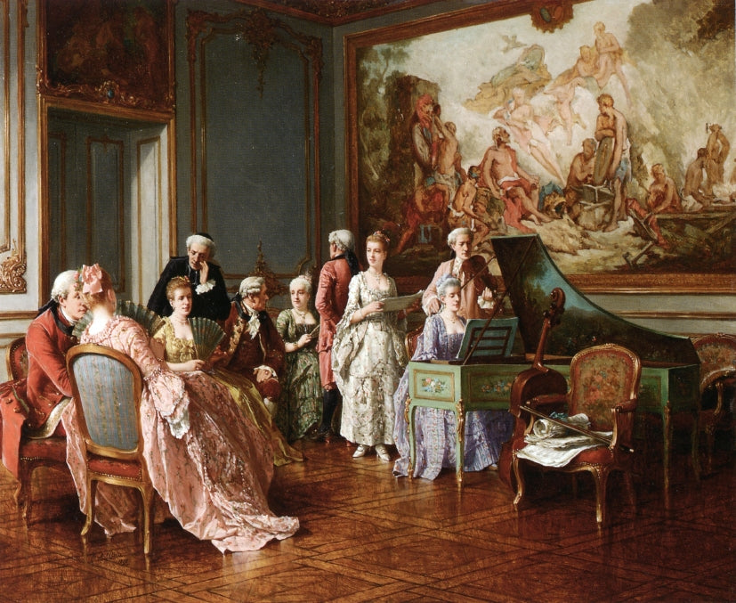 The Music Concert, vintage artwork by Benjamin Eugene Fichel, 12x8" (A4) Poster