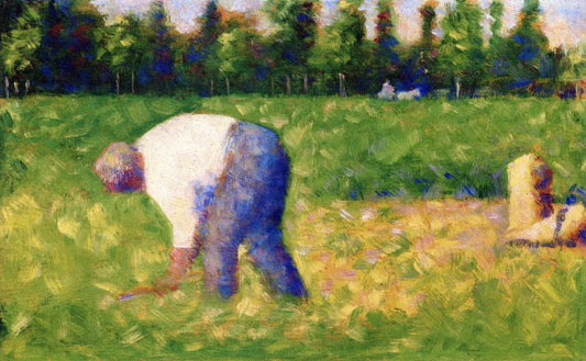 Peasant Working, vintage artwork by Georges Seurat, 12x8" (A4) Poster