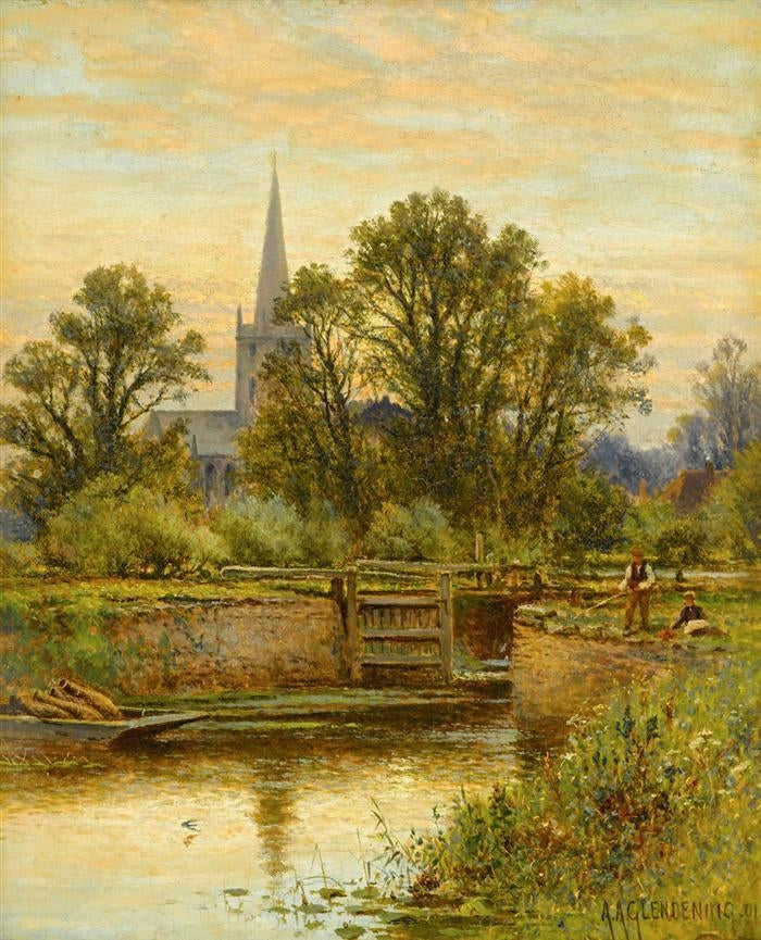 Stratford-on-Avon, vintage artwork by Alfred Augustus Glendening Sr., 12x8" (A4) Poster
