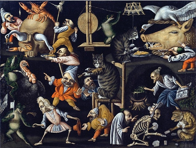 Il Banchetto, vintage artwork by Maestro dellà Fertilità dell Uova, 12x8" (A4) Poster