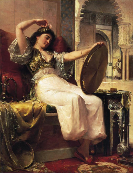 Harem Scene, vintage artwork by Oliver Dennett Grover, 12x8" (A4) Poster
