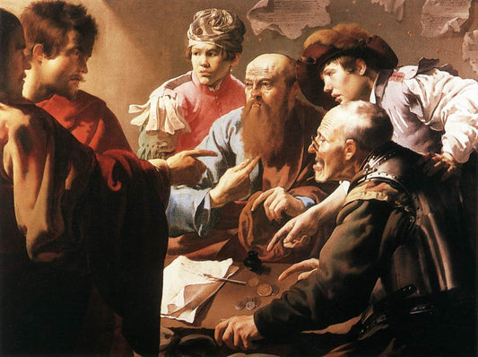 The Calling of St Matthew, vintage artwork by Hendrick Terbrugghen, 12x8" (A4) Poster