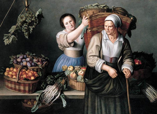 At the Market Stall,, vintage artwork by Louise Moillon, 12x8" (A4) Poster