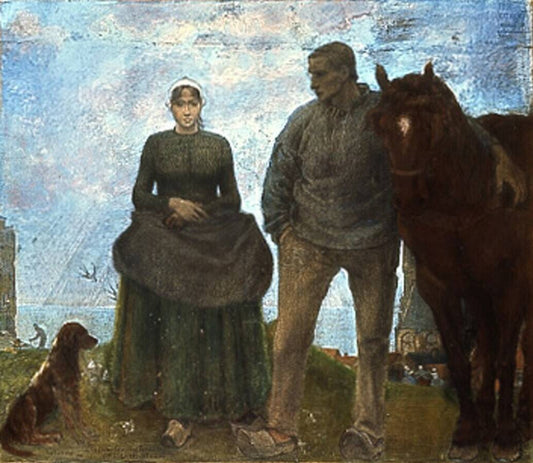 Work and Worries, vintage artwork by Jan Toorop, 12x8" (A4) Poster