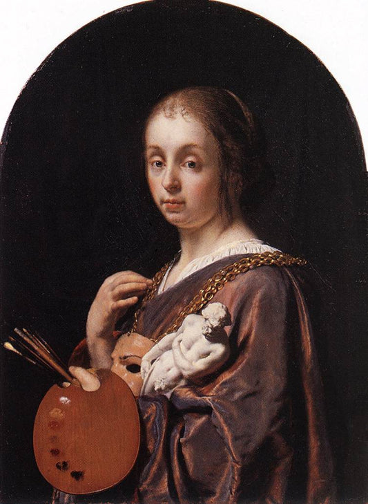 Pictura, vintage artwork by Frans van Mieris the Elder, 12x8" (A4) Poster