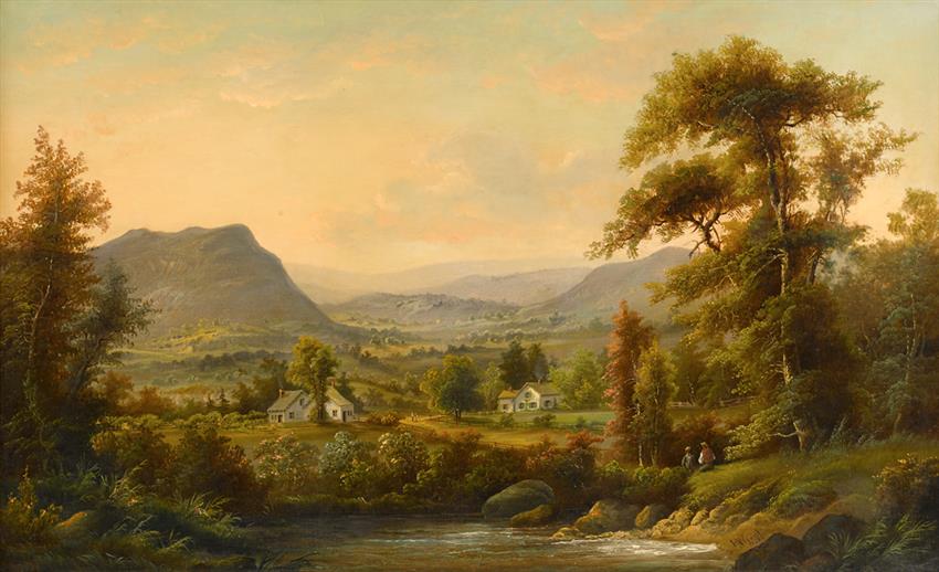 Bucolic Valley, vintage artwork by Alexander Helwig Wyant, 12x8" (A4) Poster