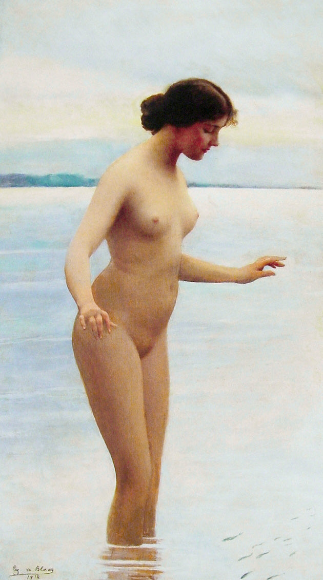 In the Water, vintage artwork by Eugene von Blaas, 12x8" (A4) Poster