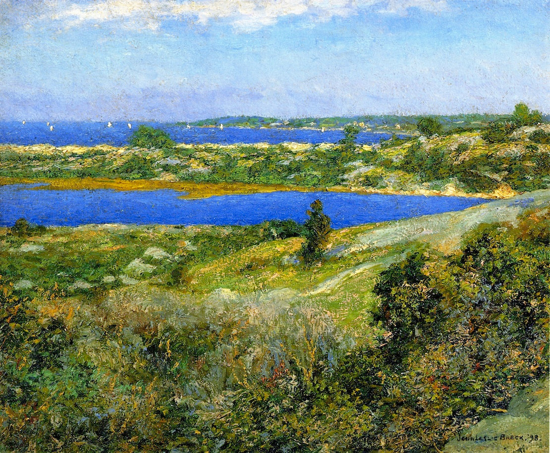 View of Ipswich Bay, vintage artwork by John Leslie Breck, 12x8" (A4) Poster