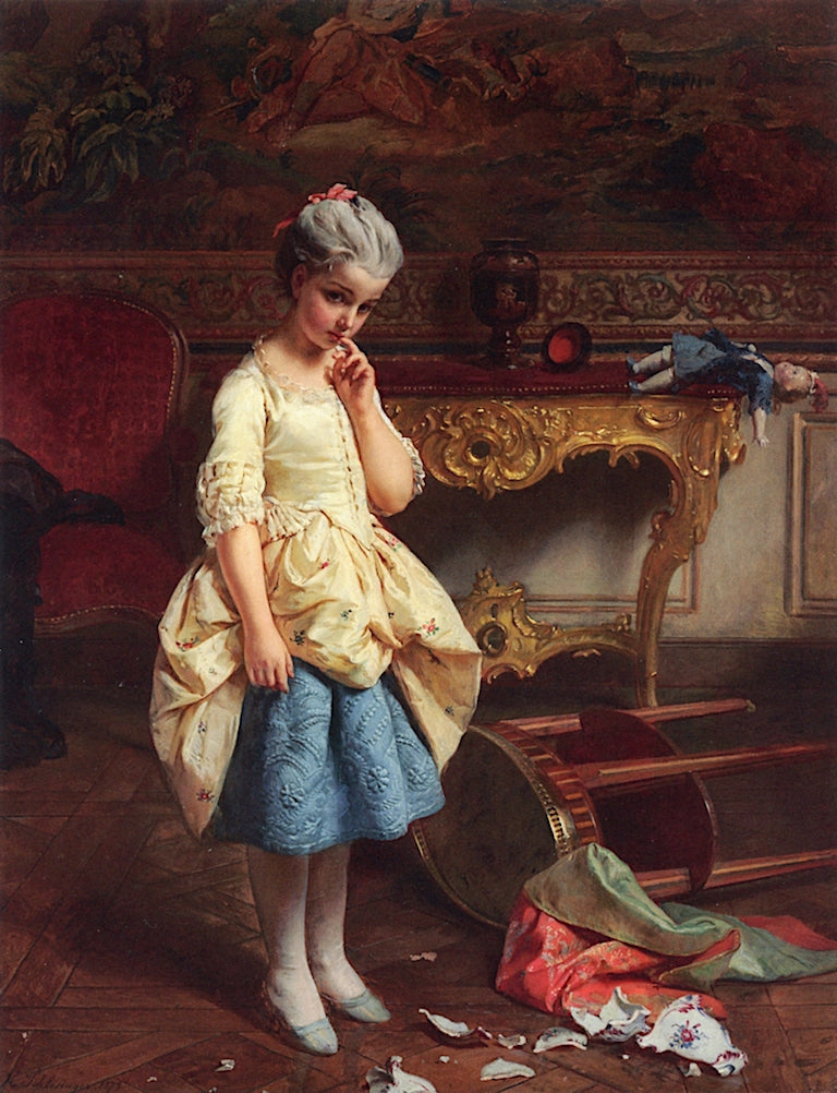 The Reprimand, vintage artwork by Henri-Guillaume Schlesinger, A3 (16x12") Poster Print