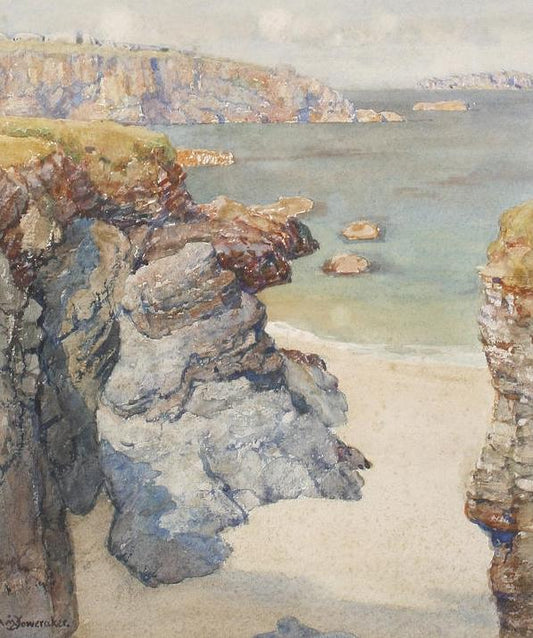 Harlyn Bay, Trevose, Cornwall by Albert Moulton Foweraker,16x12(A3) Poster