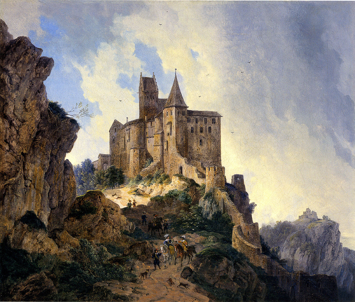 Castle Kipfenberg in the Altmühltal, vintage artwork by Domenico Quaglio the Younger, 12x8" (A4) Poster