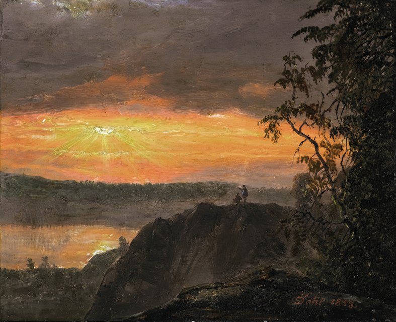 Landscape in Evening Light, vintage artwork by Johan Christian Claussen Dahl, A3 (16x12") Poster Print