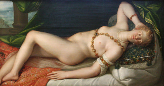 Resting Venus, vintage artwork by Dirk de Quade van Ravesteyn, 12x8" (A4) Poster