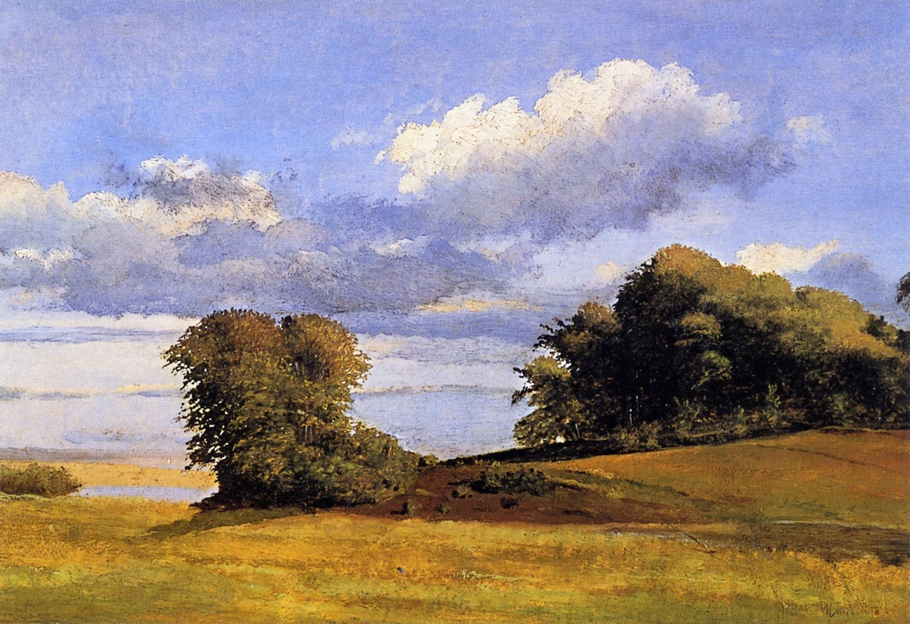 Landscape near Lake Arresø, Frederickværk, vintage artwork by Johan Thomas Lundby e, A3 (16x12") Poster Print