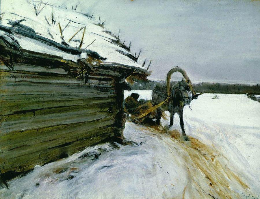 In Winter, vintage artwork by Valentin Serov, 12x8" (A4) Poster